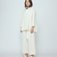 Papery 3/4 Button Up - SS26 - Rice White