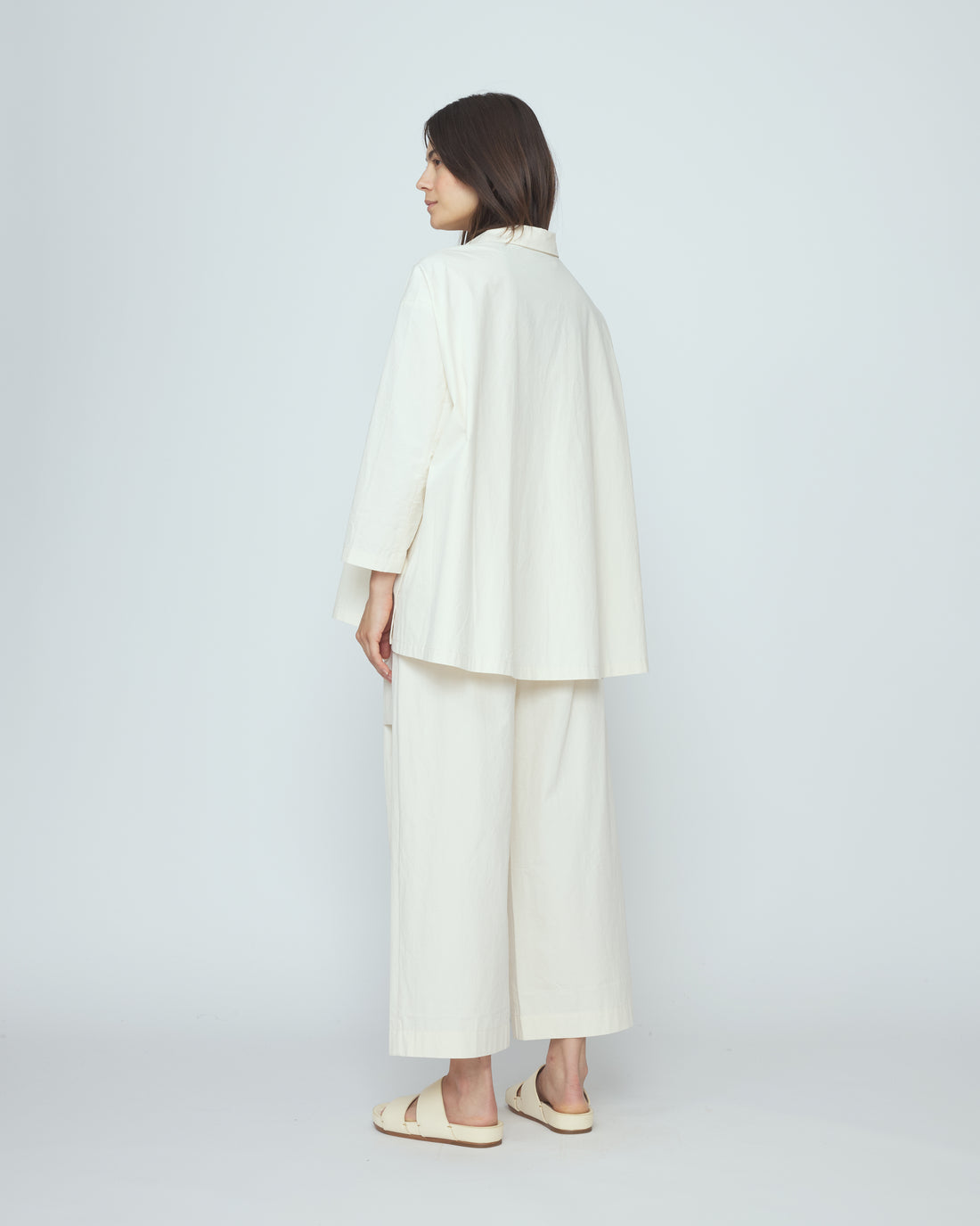 Papery 3/4 Button Up - SS26 - Rice White