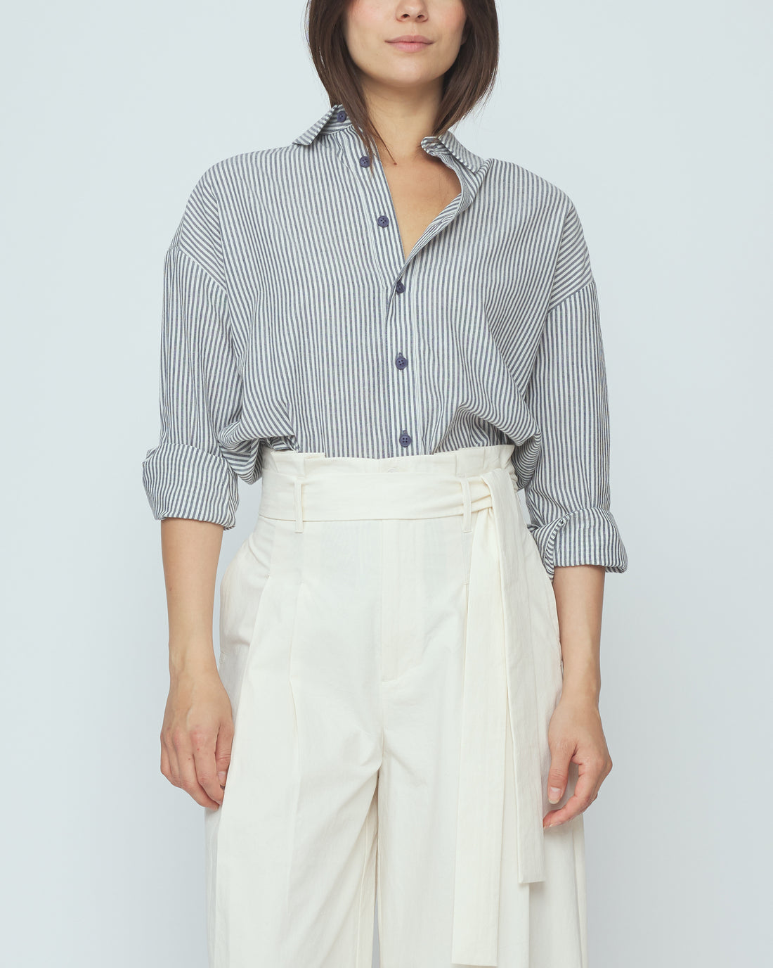 Paper-Bag Pleated Trouser - SS26 - Rice White