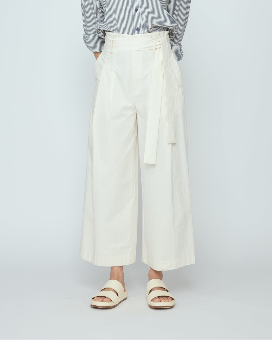 Paper-Bag Pleated Trouser - SS26 - Rice White