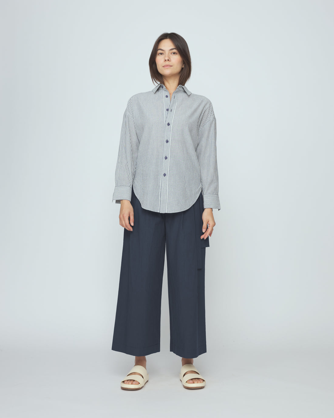 Striped Dolman Shirt - SS26 - Navy Stripes