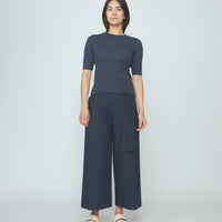 Ribbed Short Sleeves - SS26 - Stone Navy