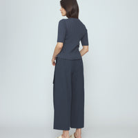 Ribbed Short Sleeves - SS26 - Stone Navy