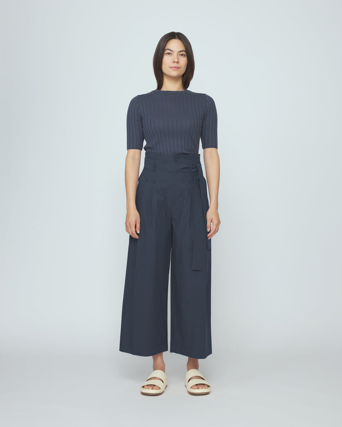 Paper-Bag Pleated Trouser - SS26 - Navy