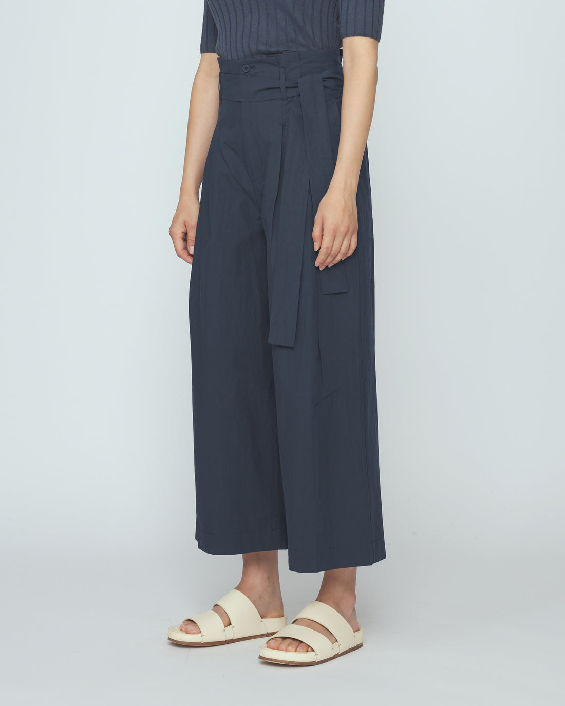 Paper-Bag Pleated Trouser - SS26 - Navy