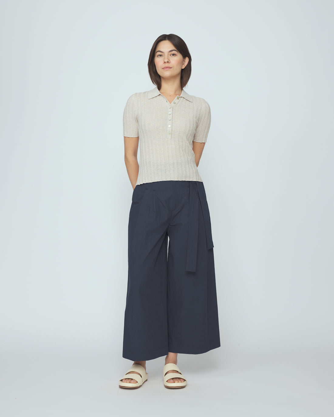 Collared Short Sleeves - SS26 - Speckle Beige