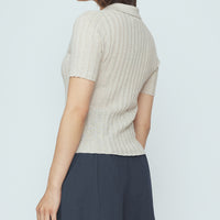 Collared Short Sleeves - SS26 - Speckle Beige