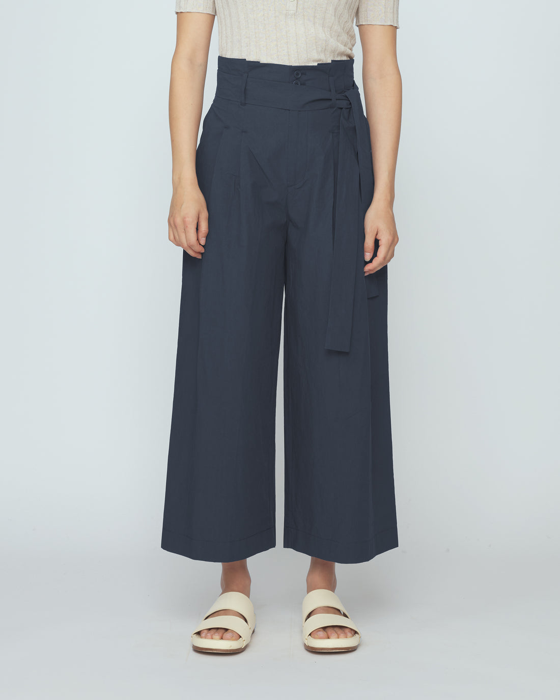 Paper-Bag Pleated Trouser - SS26 - Navy