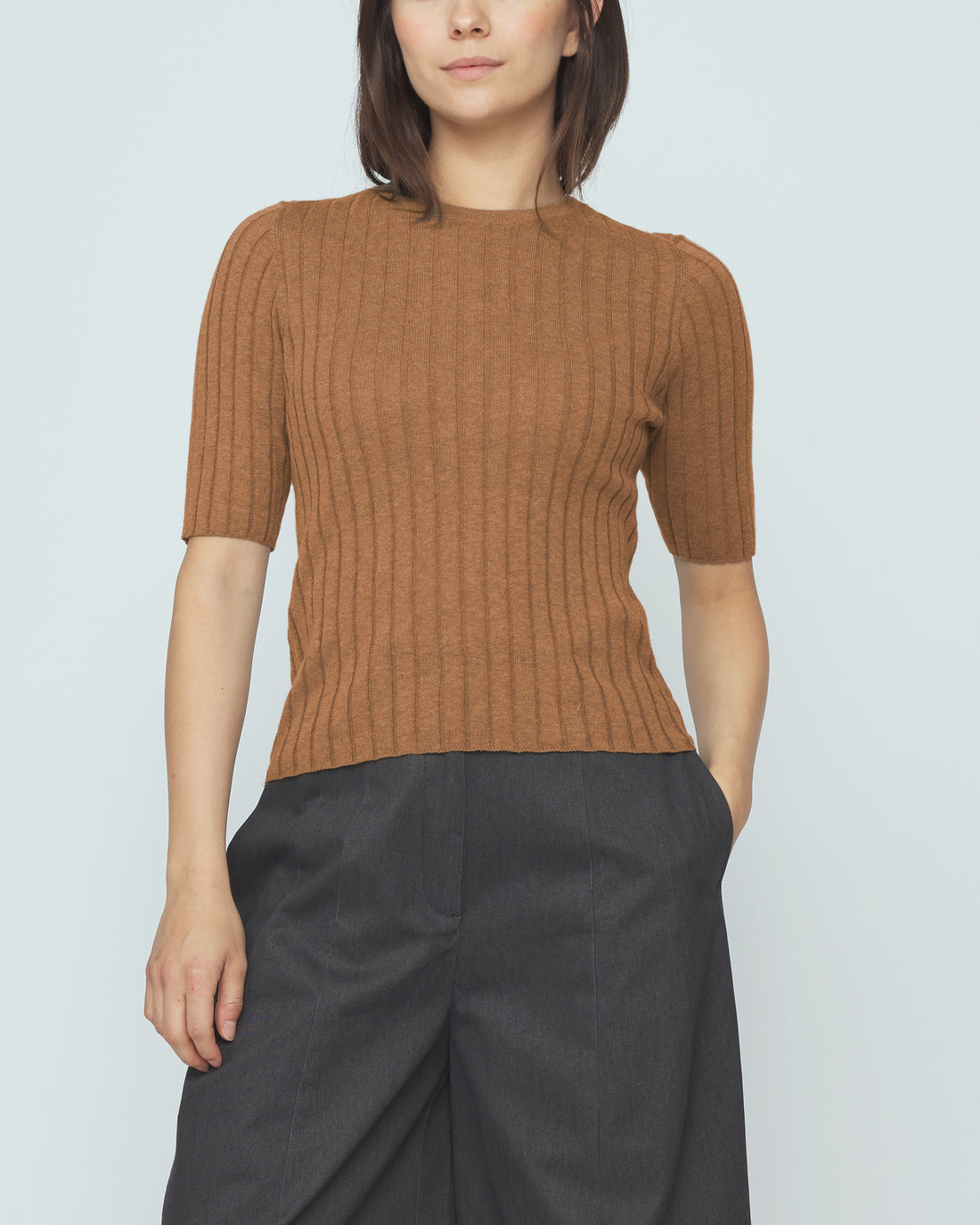 Ribbed Short Sleeves - SS26 - Rust