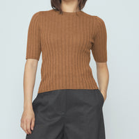 Ribbed Short Sleeves - SS26 - Rust