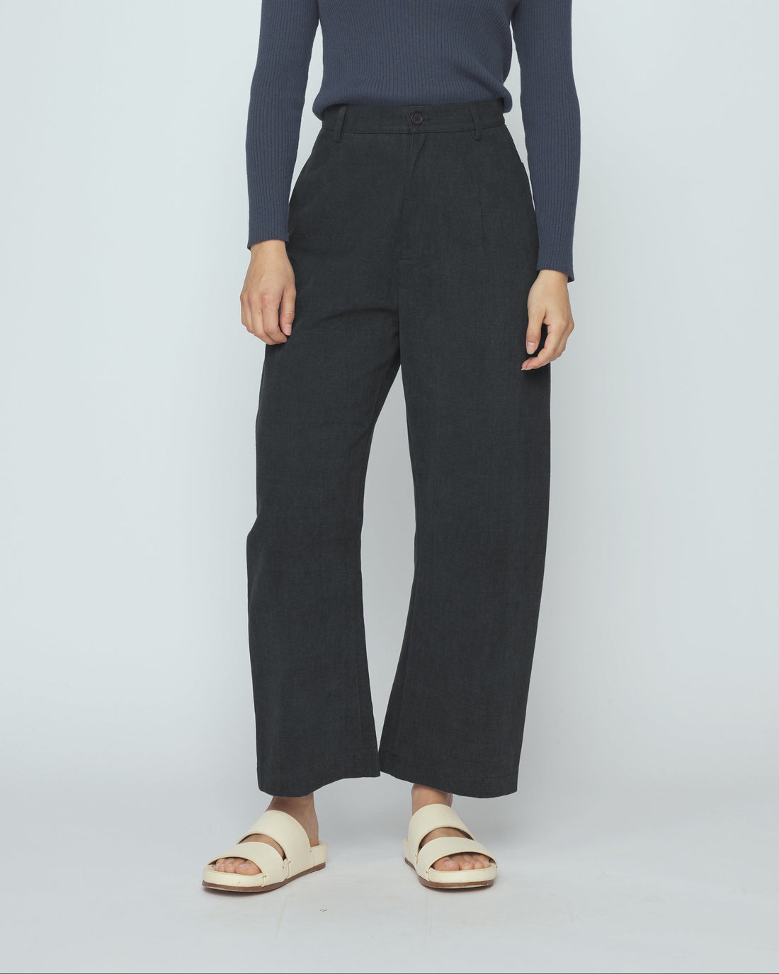 Tailored Curve Legged Trouser - SS26 - Charcoal Black