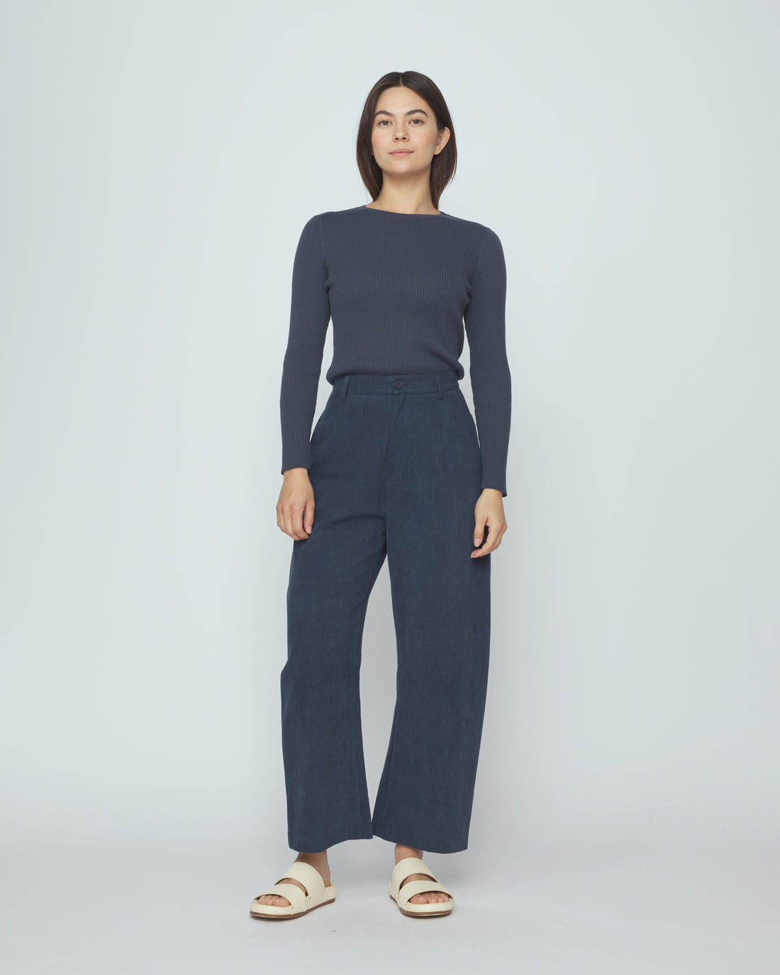 Ribbed Long Sleeves - SS26 - Stone Navy