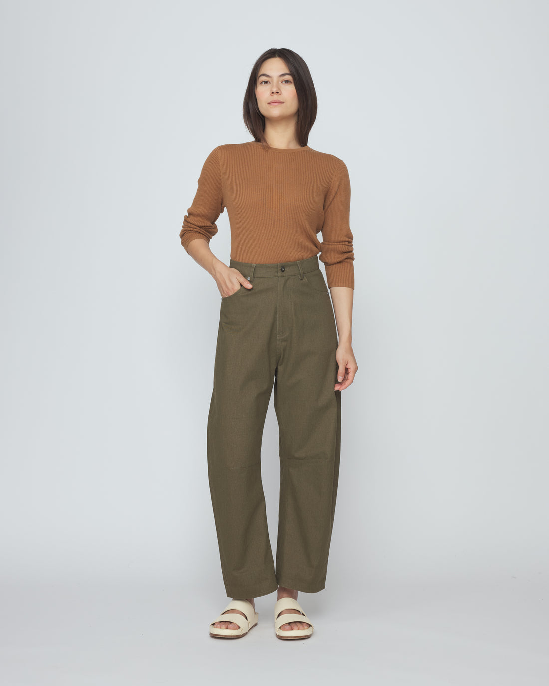 Curve Legged Work Trouser - SS26 - Olive Green