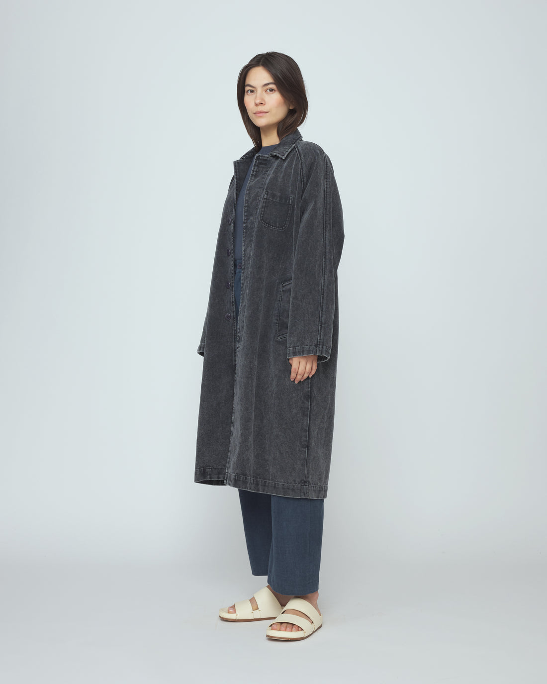 Fall Duster - SS26 - Spotted Washed Black