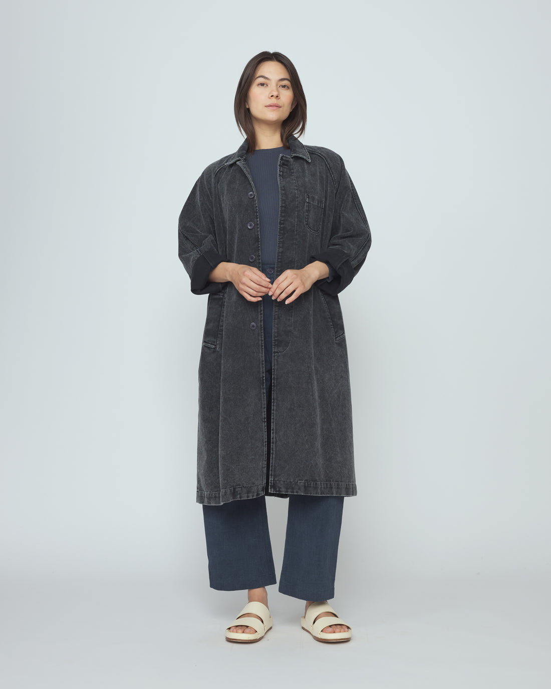 Fall Duster - SS26 - Spotted Washed Black