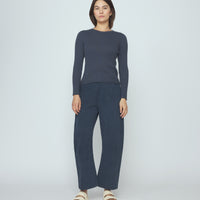 Ribbed Long Sleeves - SS26 - Stone Navy