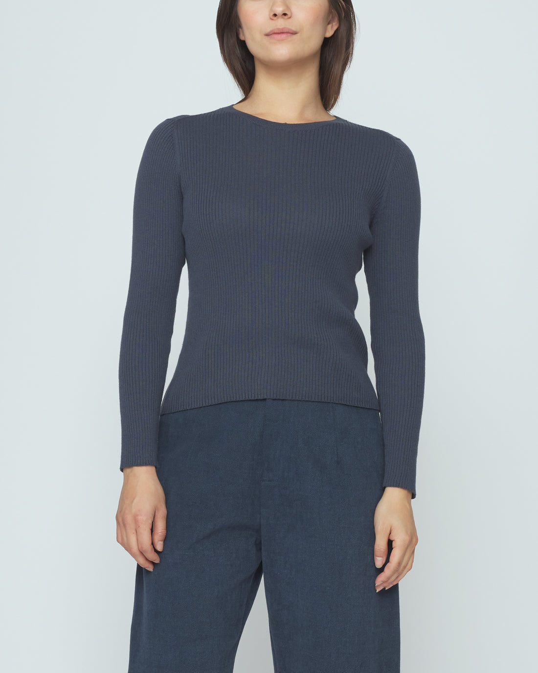 Ribbed Long Sleeves - SS26 - Stone Navy