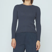 Ribbed Long Sleeves - SS26 - Stone Navy