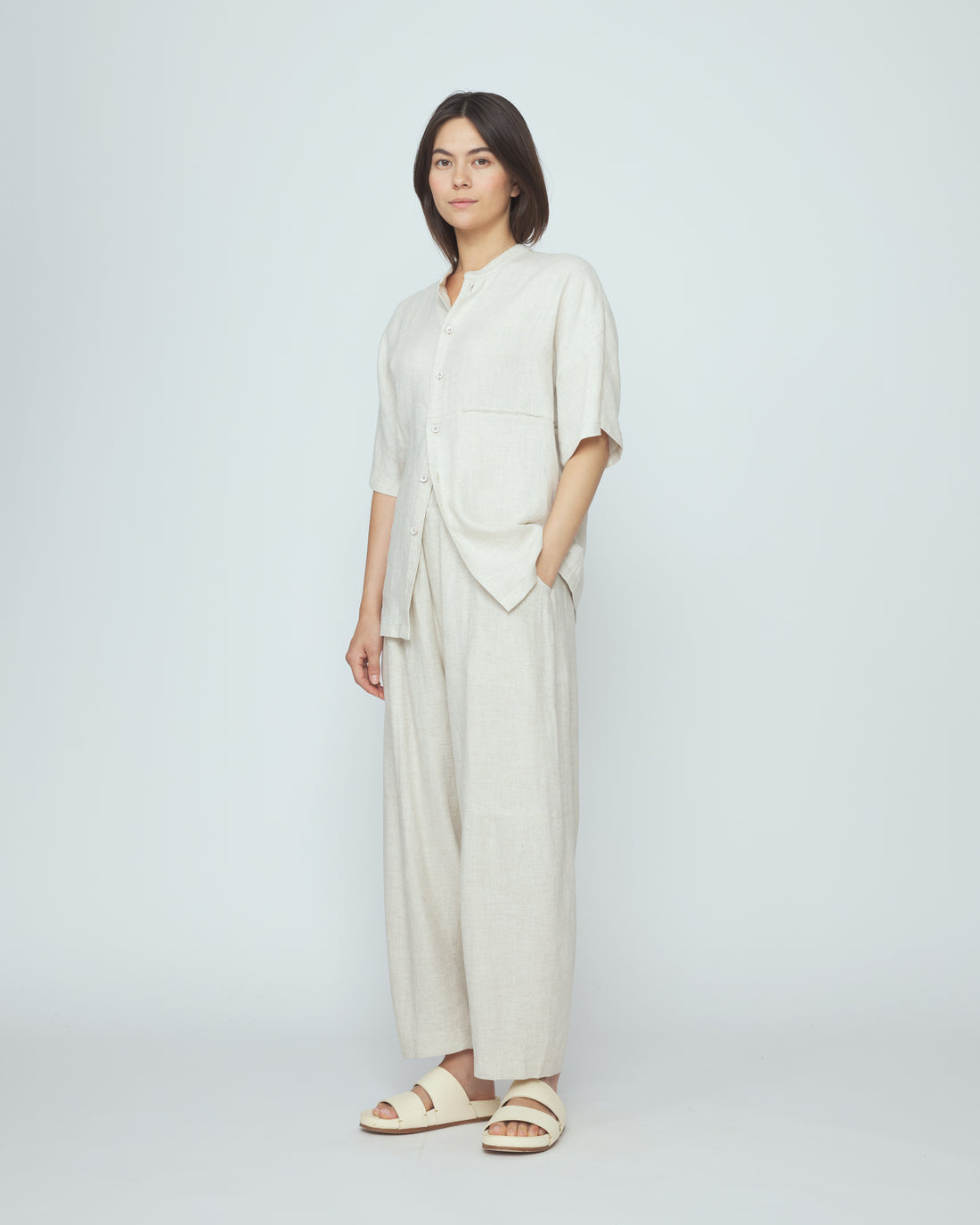 Panel Pockets Shortsleeves - SS26 - Oatmeal