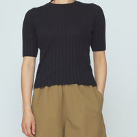 Ribbed Short Sleeves - SS26 - Black