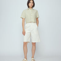 Striped Cropped Shirt - SS26 - Mustard Stripes