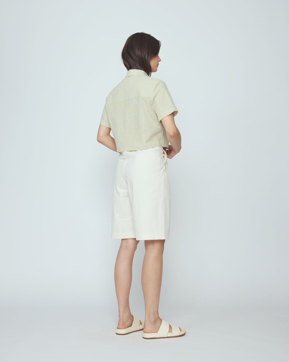 Striped Cropped Shirt - SS26 - Mustard Stripes