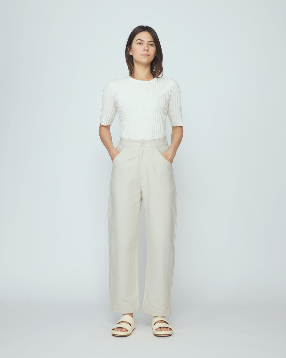 Signature Curve Legged Trouser - Canvas Edition - Oatmeal