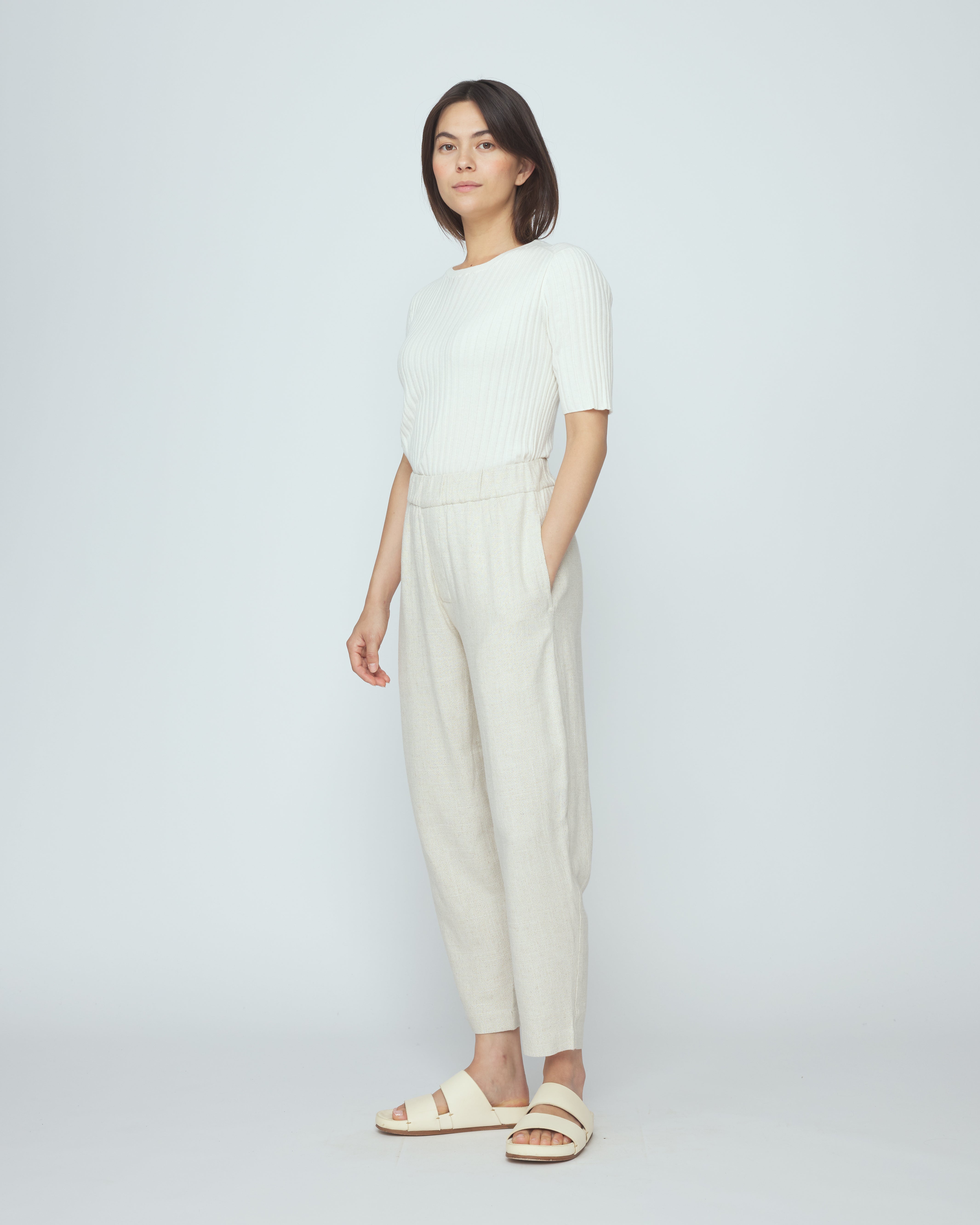 Signature Elastic Pull-Up Trouser - Classic Edition - Oatmeal