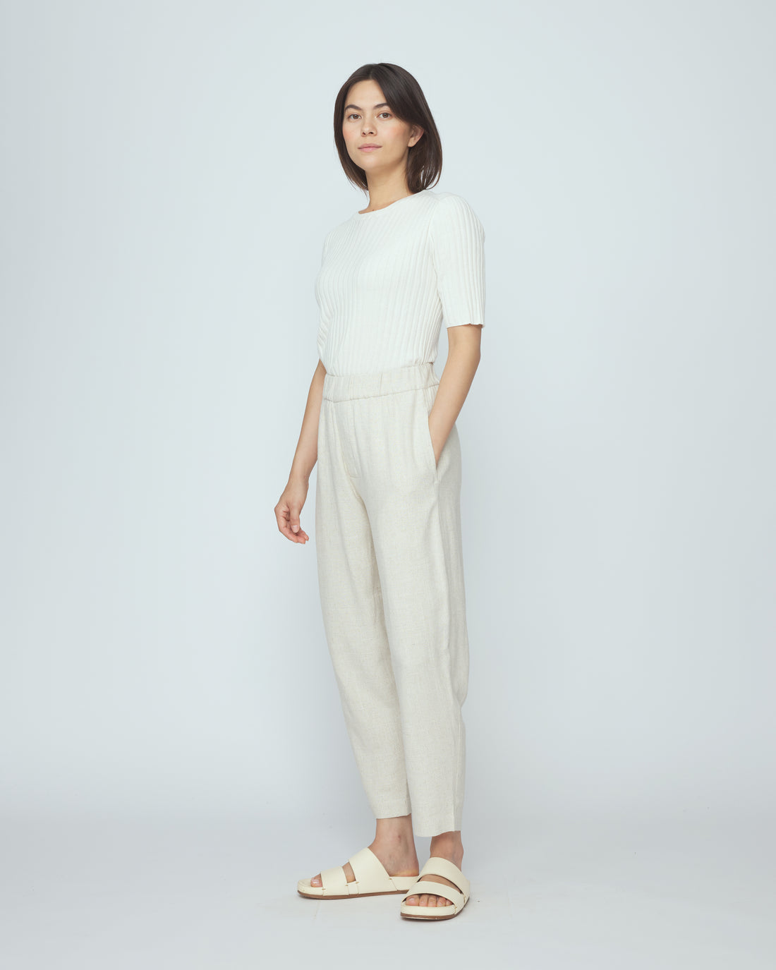 Signature Elastic Pull-Up Trouser - Classic Edition - Oatmeal