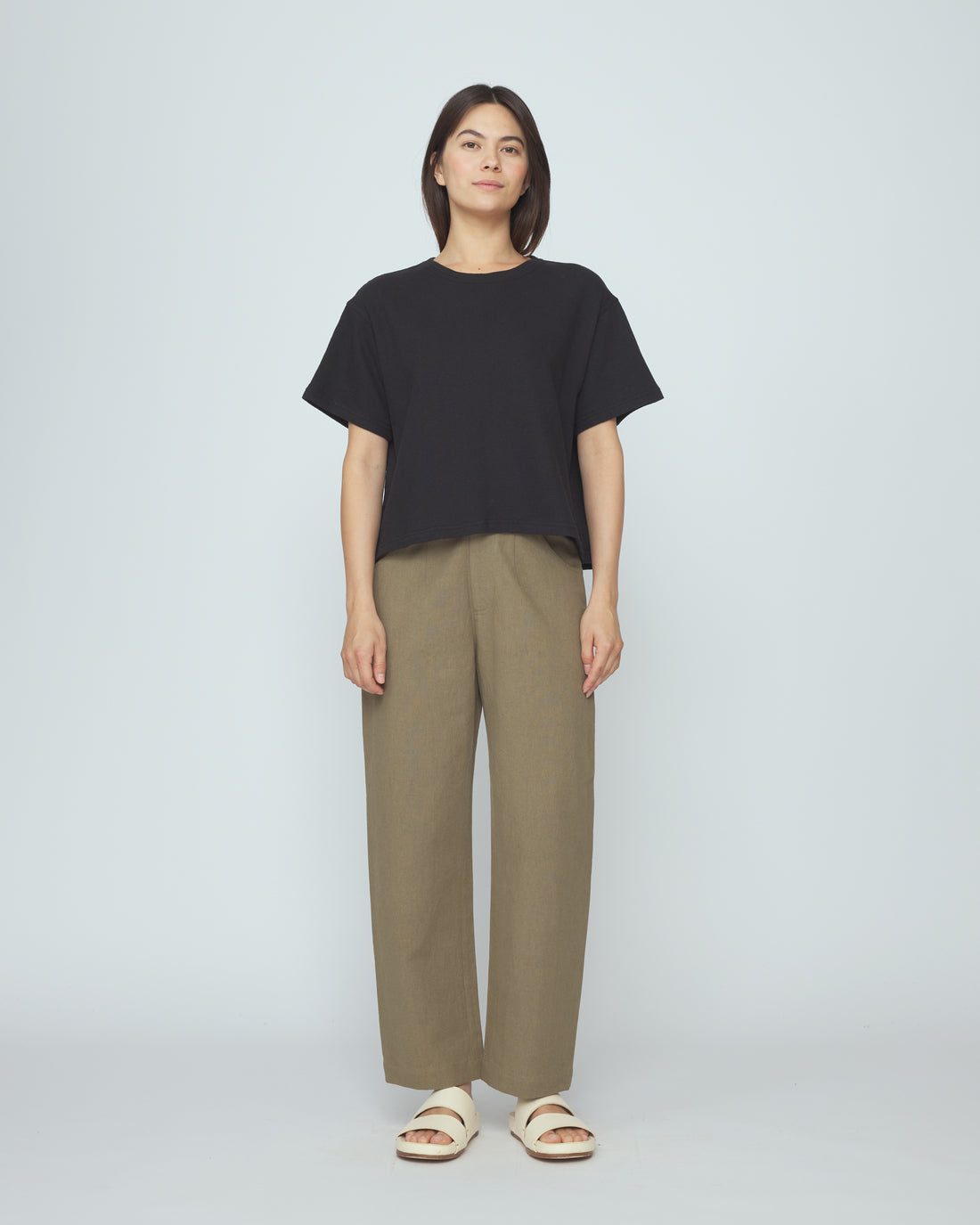 Signature Curve Legged Trouser - Canvas Edition - Moss Brown