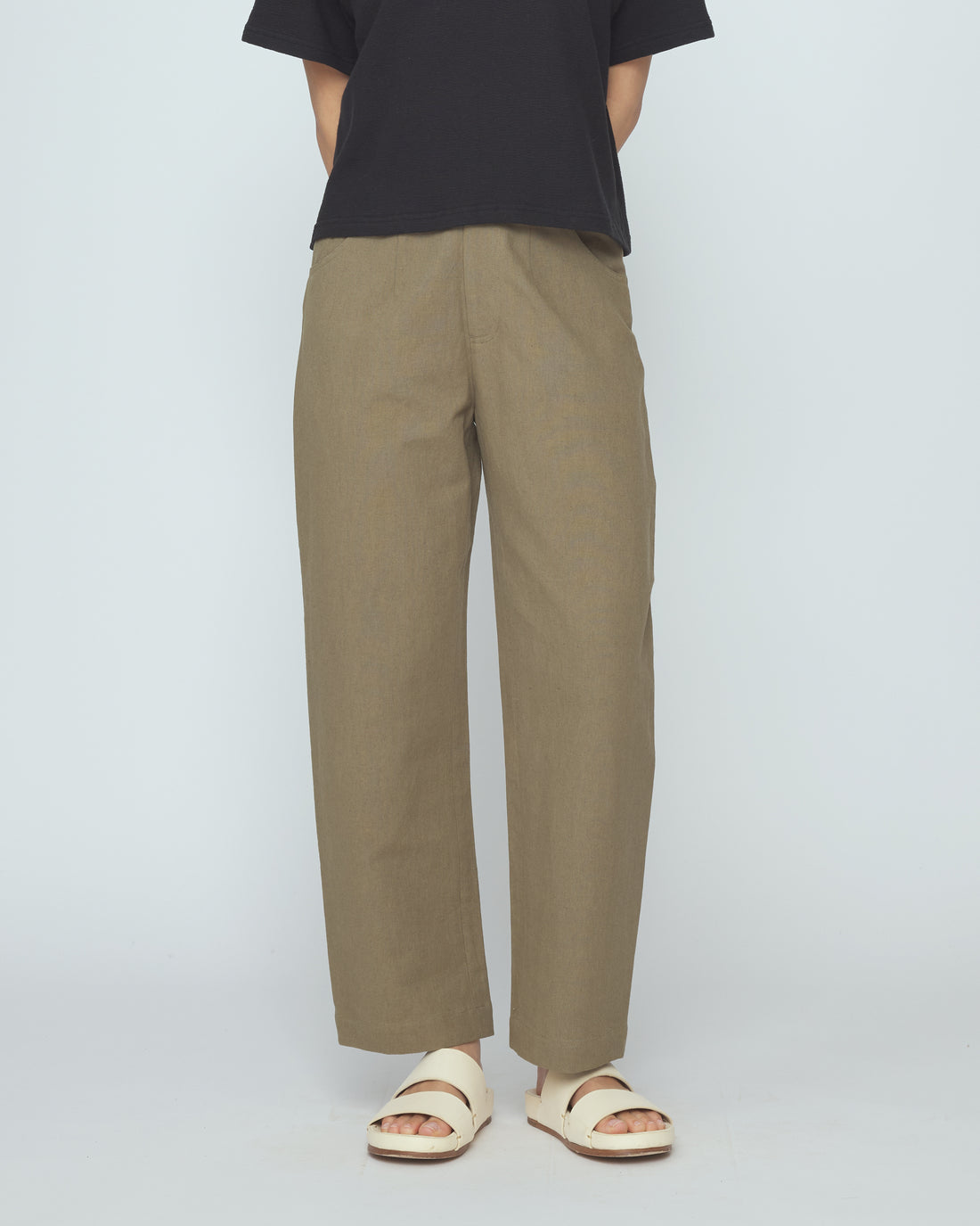Signature Curve Legged Trouser - Canvas Edition - Moss Brown