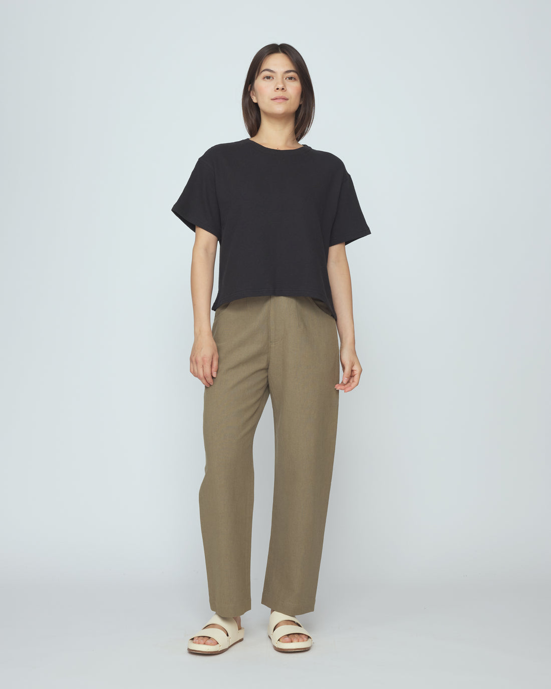 Signature Curve Legged Trouser - Canvas Edition - Moss Brown