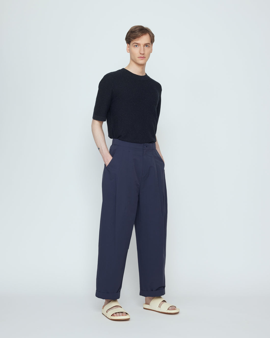 Spring Pleated Trouser - SS26 - Navy