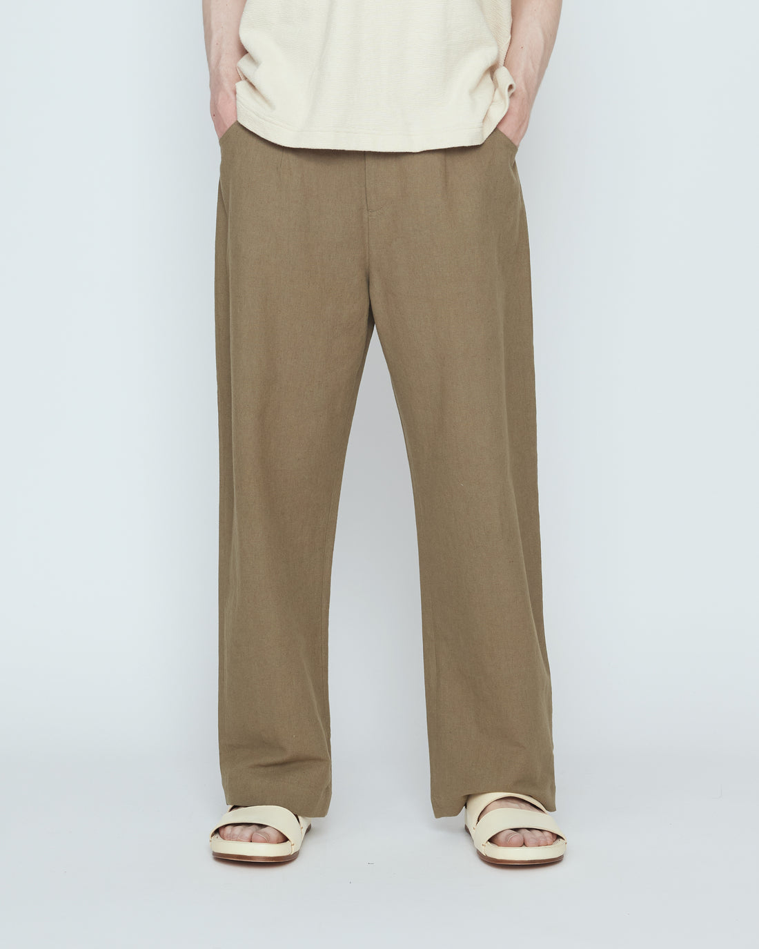 Signature Curve Legged Trouser - Canvas Edition - Moss Brown
