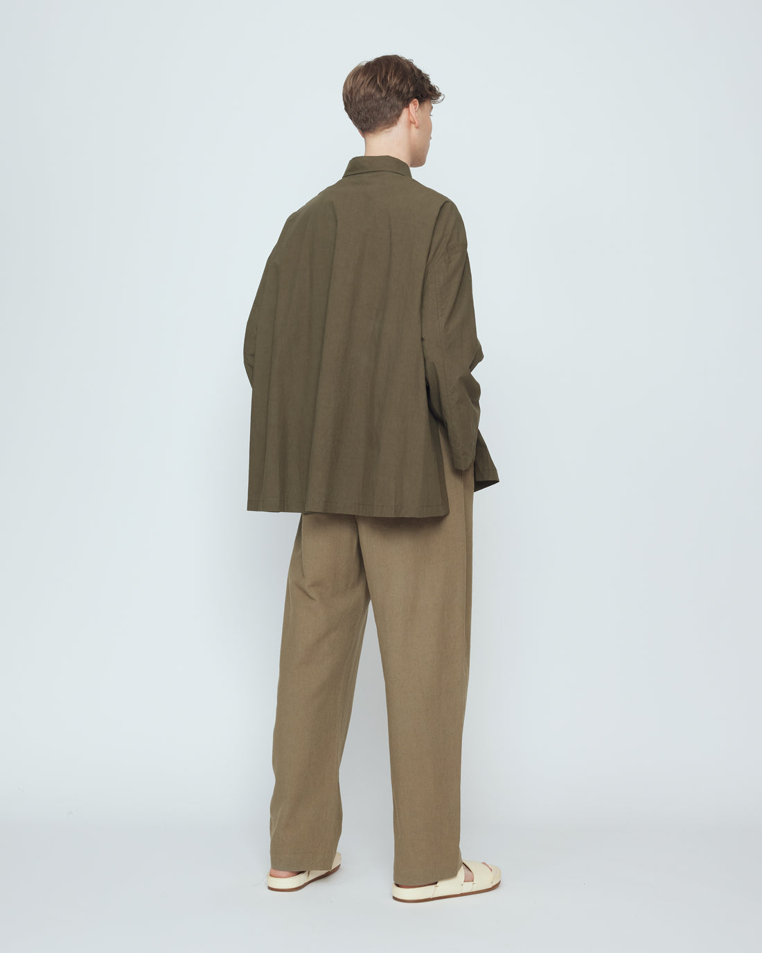 Papery 3/4 Button Up - SS26 - Olive