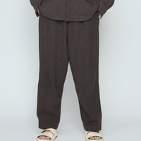 Elastic Dropped Crotch Trouser- SS26 - Olive Gray