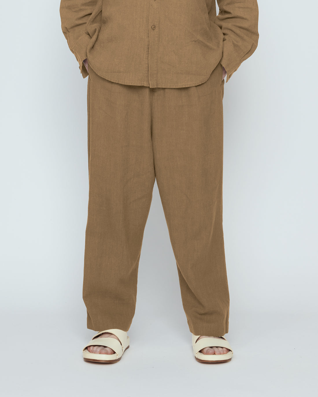 Elastic Dropped Crotch Trouser- SS26 - Caramel