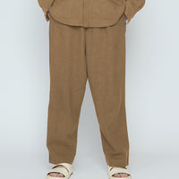 Elastic Dropped Crotch Trouser- SS26 - Caramel