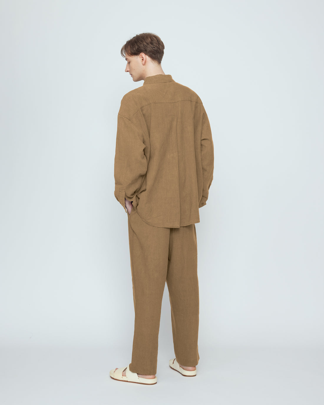 Elastic Dropped Crotch Trouser- SS26 - Caramel