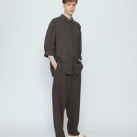 Elastic Dropped Crotch Trouser- SS26 - Olive Gray