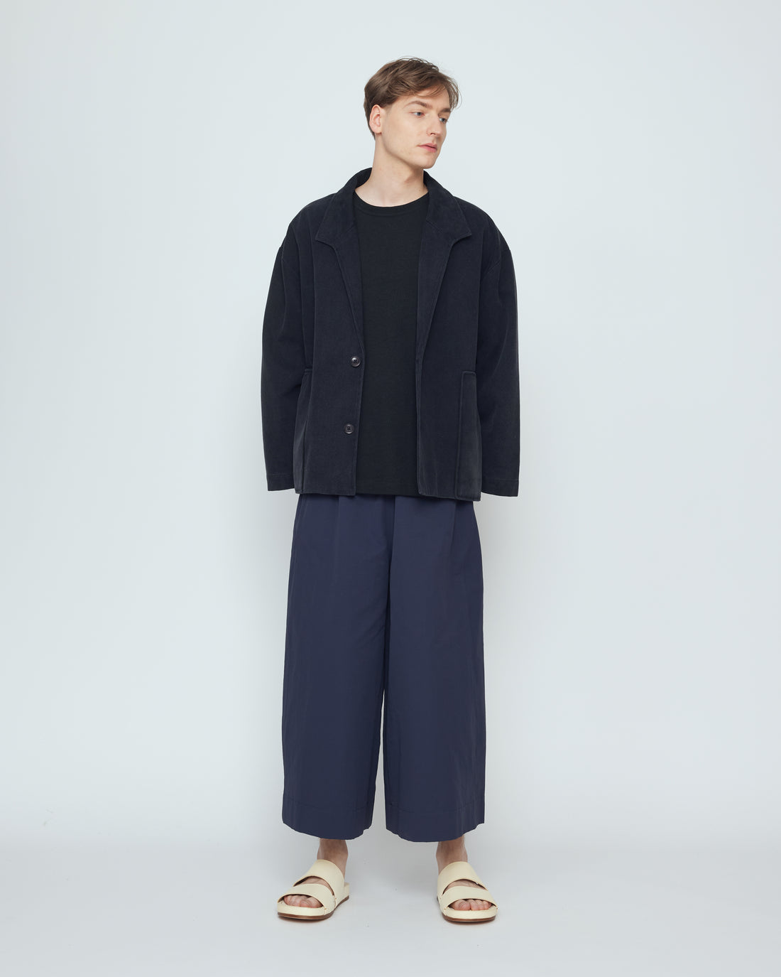 Lapel Short Coat - SS26 - Washed Black