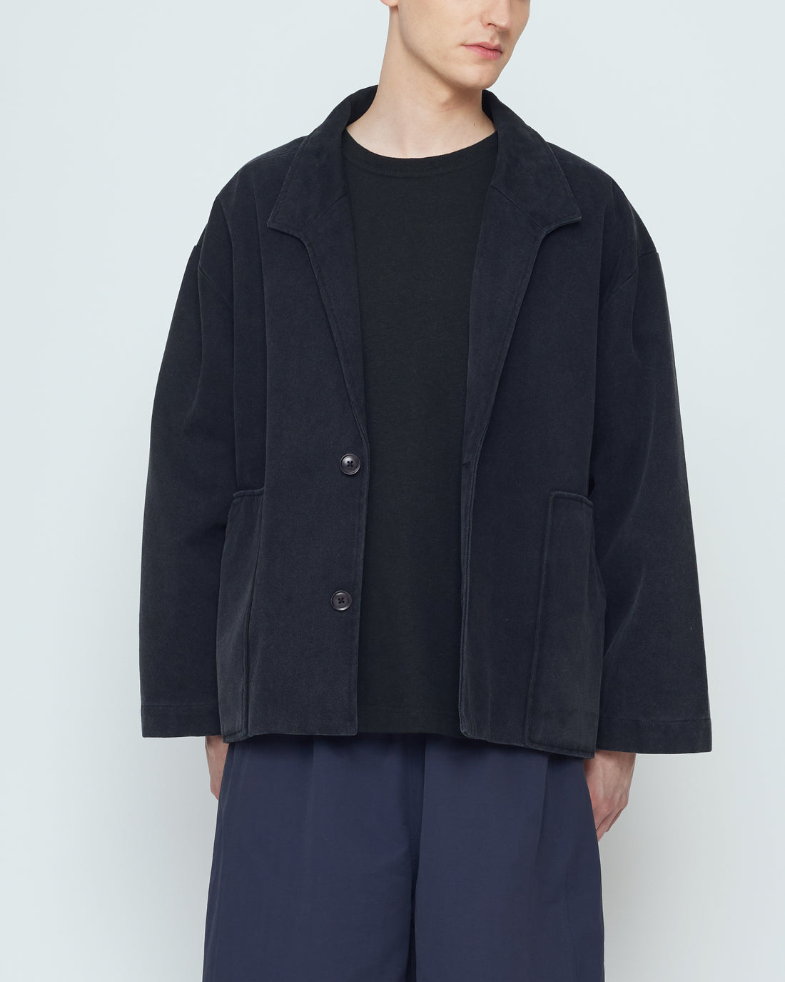 Lapel Short Coat - SS26 - Washed Black