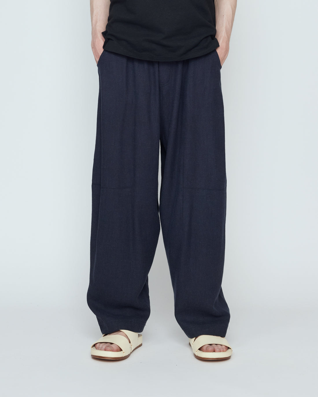 Elastic Panel Barrel Trouser - SS26 - Navy Black