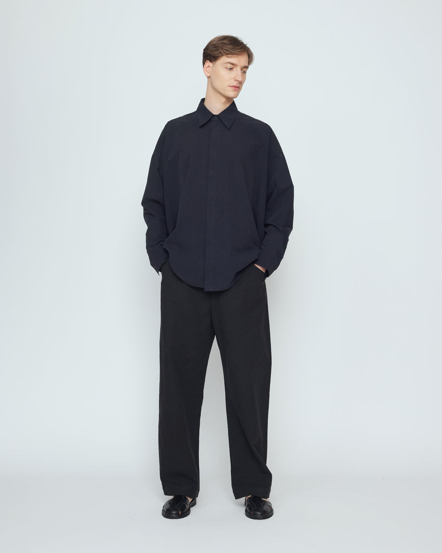 Signature Cocoon Dress Shirt - Black – 7115 by Szeki