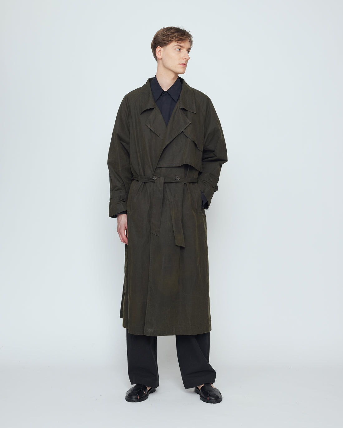 Long Rain Trench - Waxed Edition - SS26 - Deep Olive