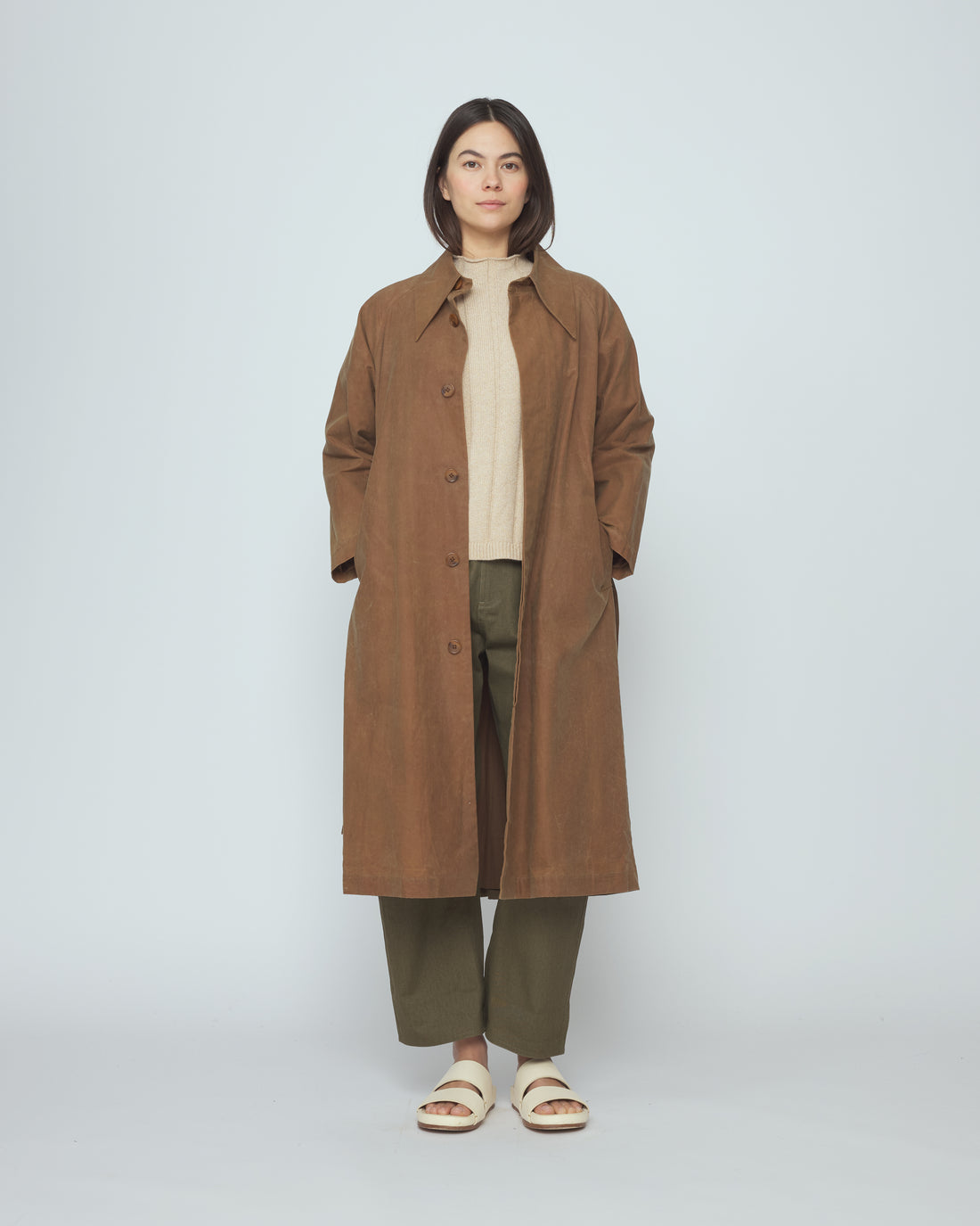 Spring Trench Overcoat - Waxed Edition - SS26 - Pecan Brown