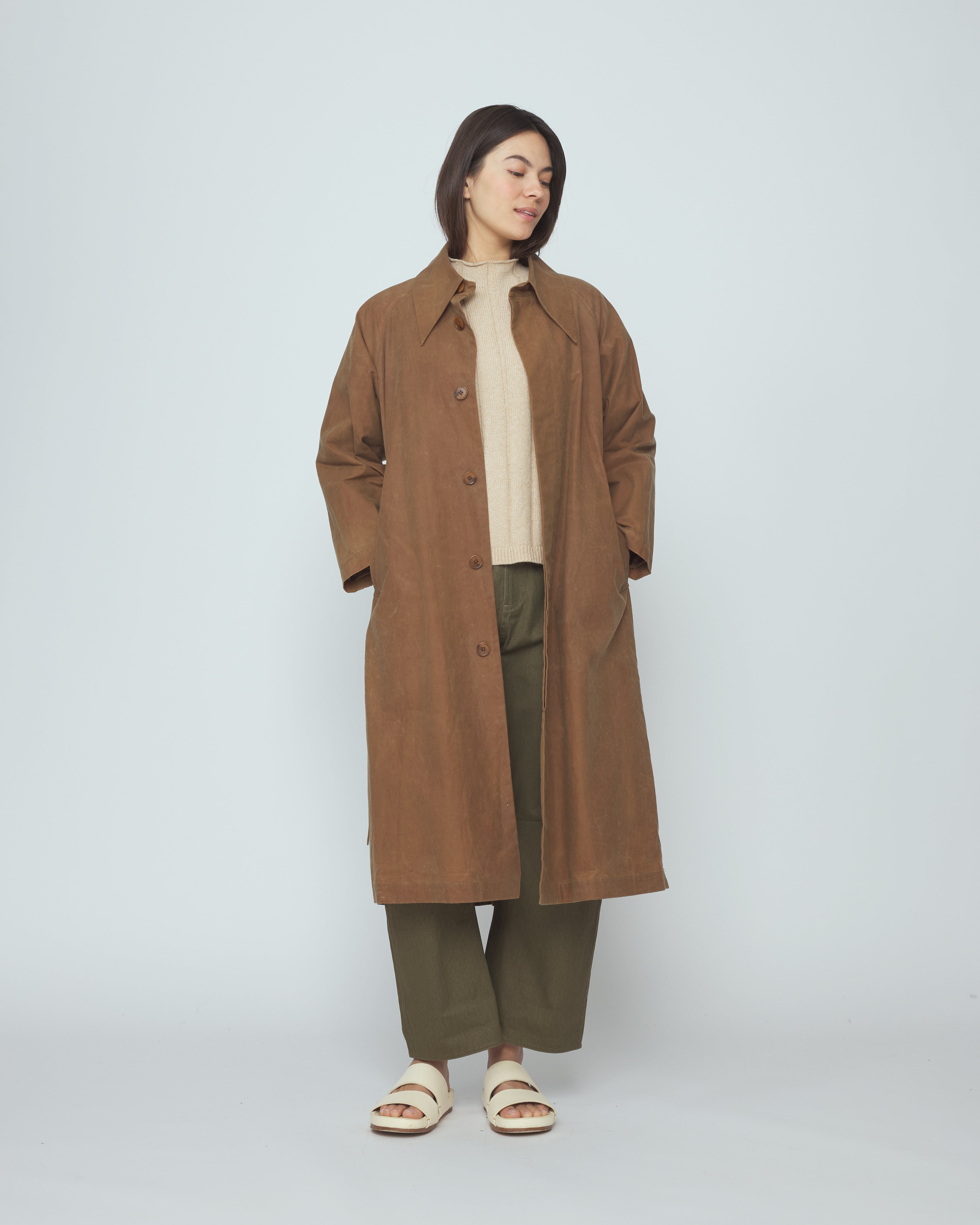 Spring Trench Overcoat - Waxed Edition - SS26 - Pecan Brown