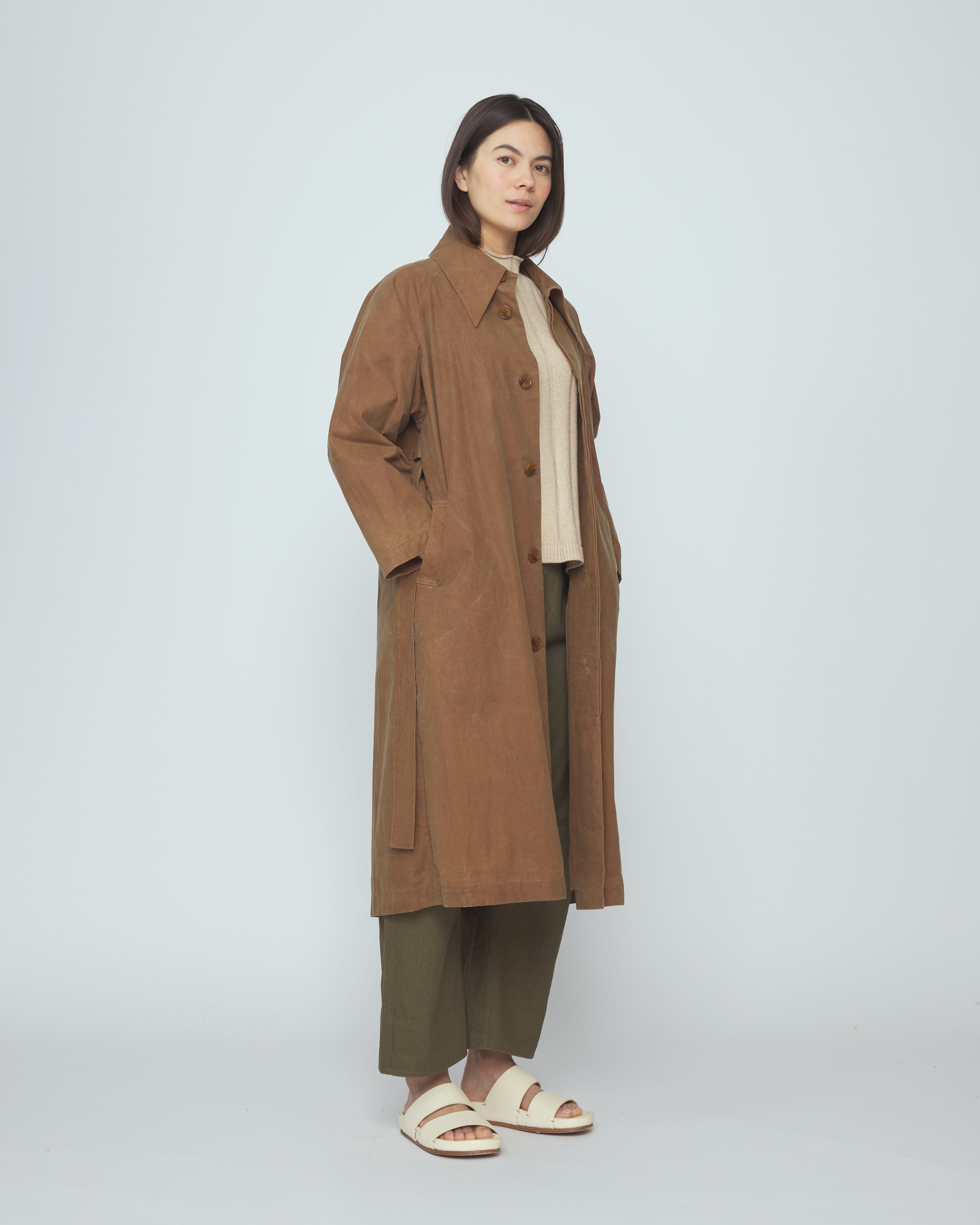 Spring Trench Overcoat - Waxed Edition - SS26 - Pecan Brown