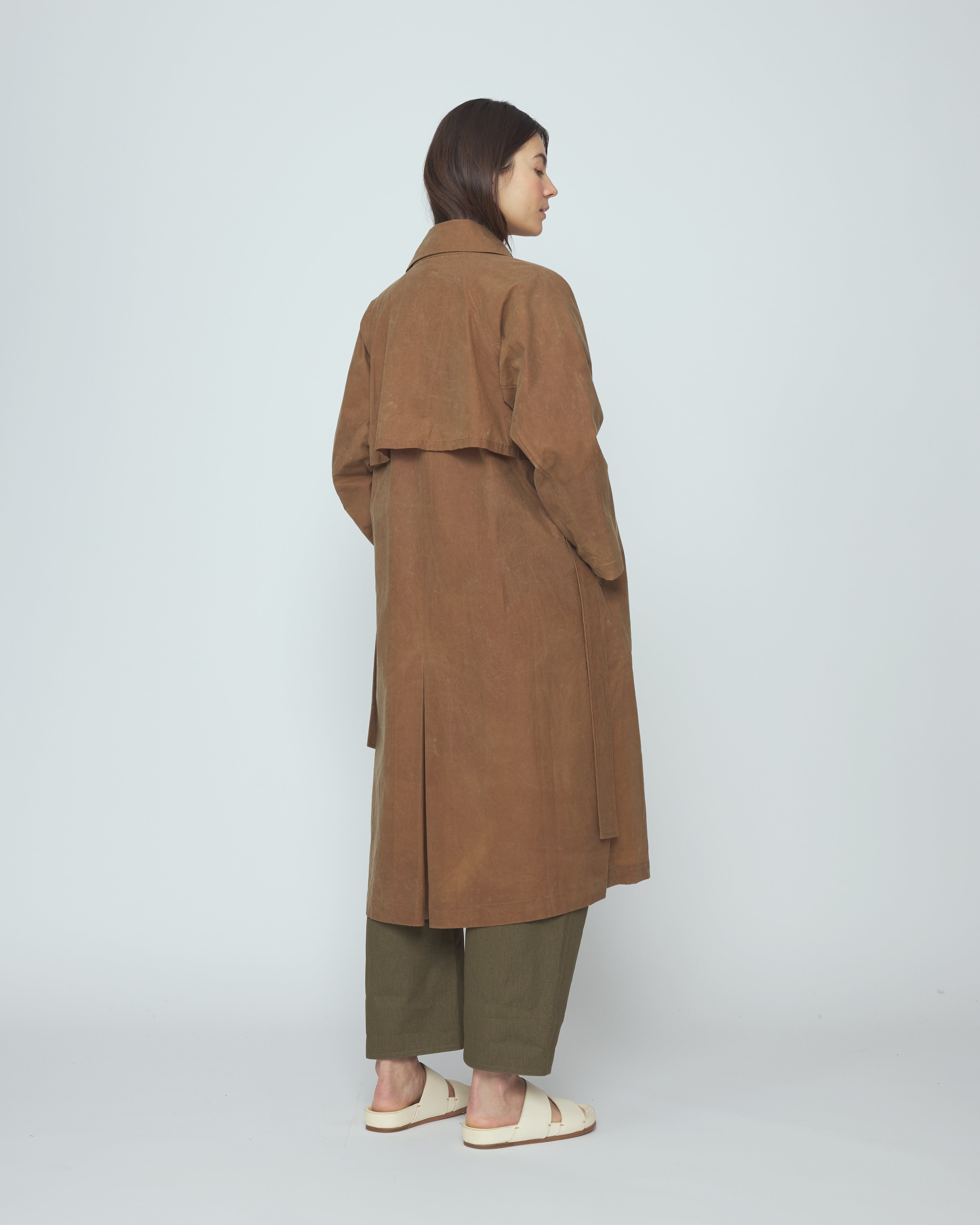 Spring Trench Overcoat - Waxed Edition - SS26 - Pecan Brown