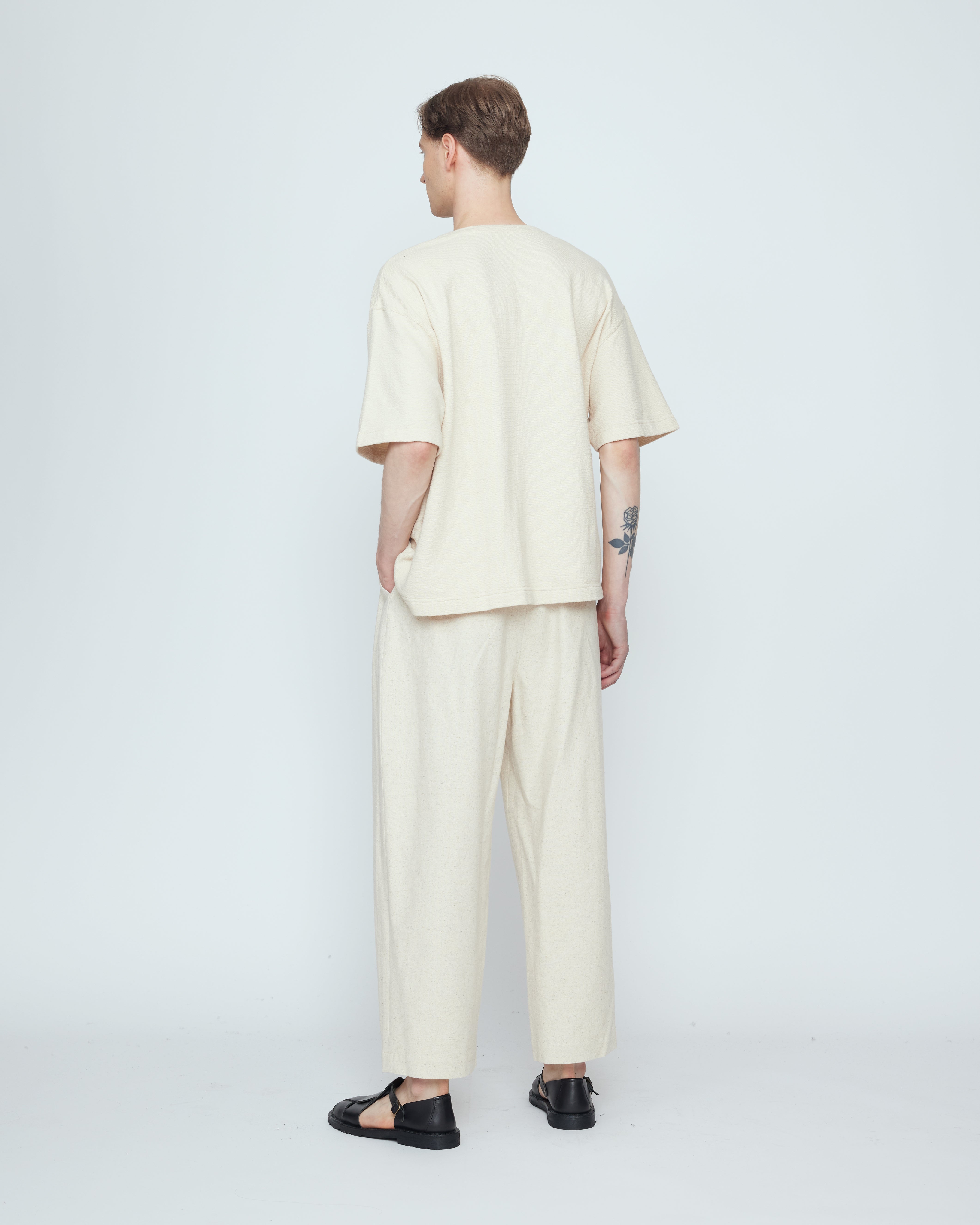Signature Pleated Trouser - Canvas Edition - Oatmeal